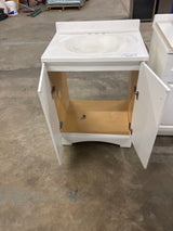 Everdean 25 in. W x 19 in. D x 34 in. H Single Sink Freestanding Bath Vanity in White with White Cultured Marble Top