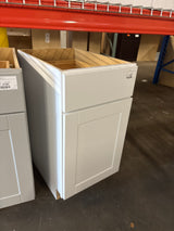 Shaker 18 in. W x 24 in. D x 34.5 in. H Assembled Waste Base Cabinet in Satin White