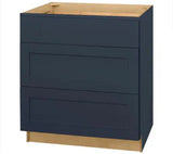Avondale 30 in. W x 24 in. D x 34.5 in. H Ready to Assemble Plywood Shaker Drawer Base Kitchen Cabinet in Ink Blue