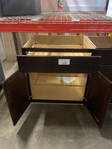Shaker Java Stock Assembled Base Kitchen Cabinet with Ball-Bearing Drawer Glides (30 in. x 34.5 in. x 24 in.)