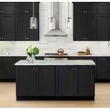 Avondale 36 in. W x 24 in. D x 18 in. H Ready to Assemble Plywood Shaker Wall Bridge Kitchen Cabinet in Raven Black
