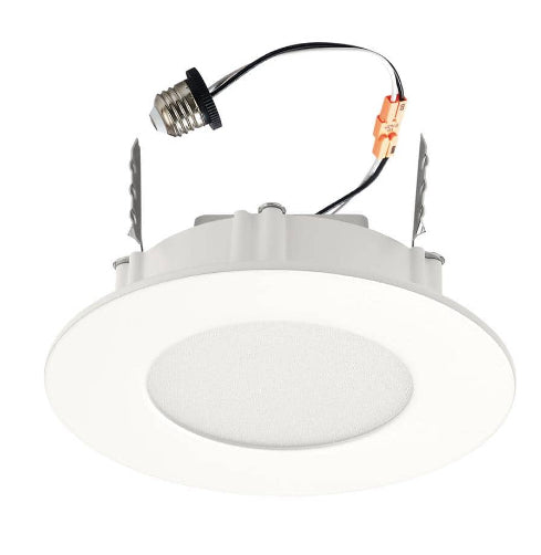 Ultra Slim Integrated LED 4 in Round Adj Color Temp Canless Recessed Light for Kitchen Bath Living rooms, White