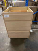 24 in. W x 24 in. D x 34.5 in. H Assembled Drawer Base Kitchen Cabinet in Unfinished with Recessed Panel