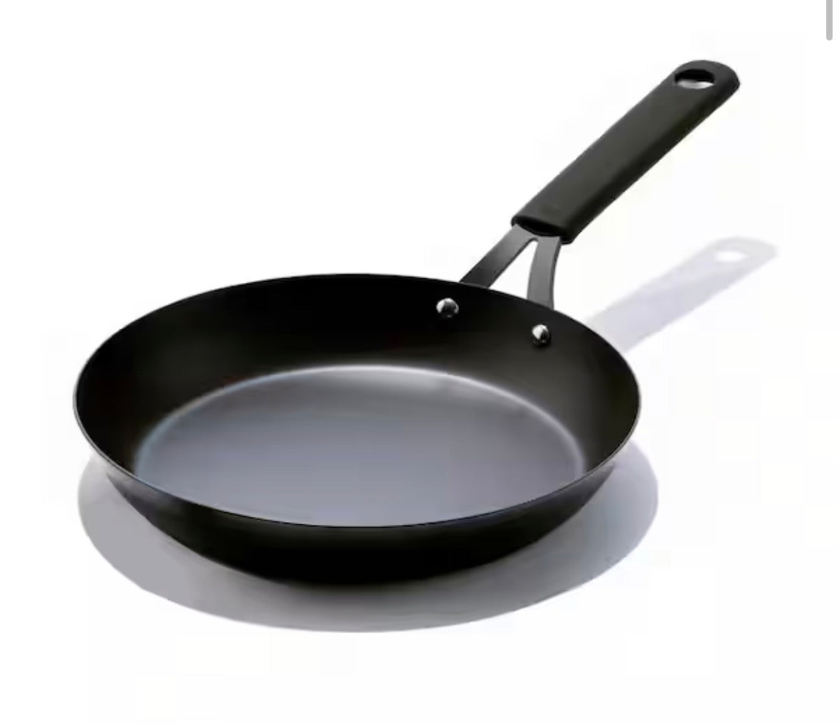 Black Steel 10 in. Pre-Seasoned Carbon Steel Induction Safe Frying Pan with Silicone Sleeve in Black
