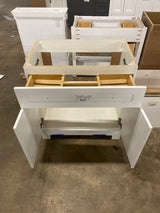 Everdean 31 in. Single Sink White Bath Vanity with White Cultured Marble Top (Assembled)