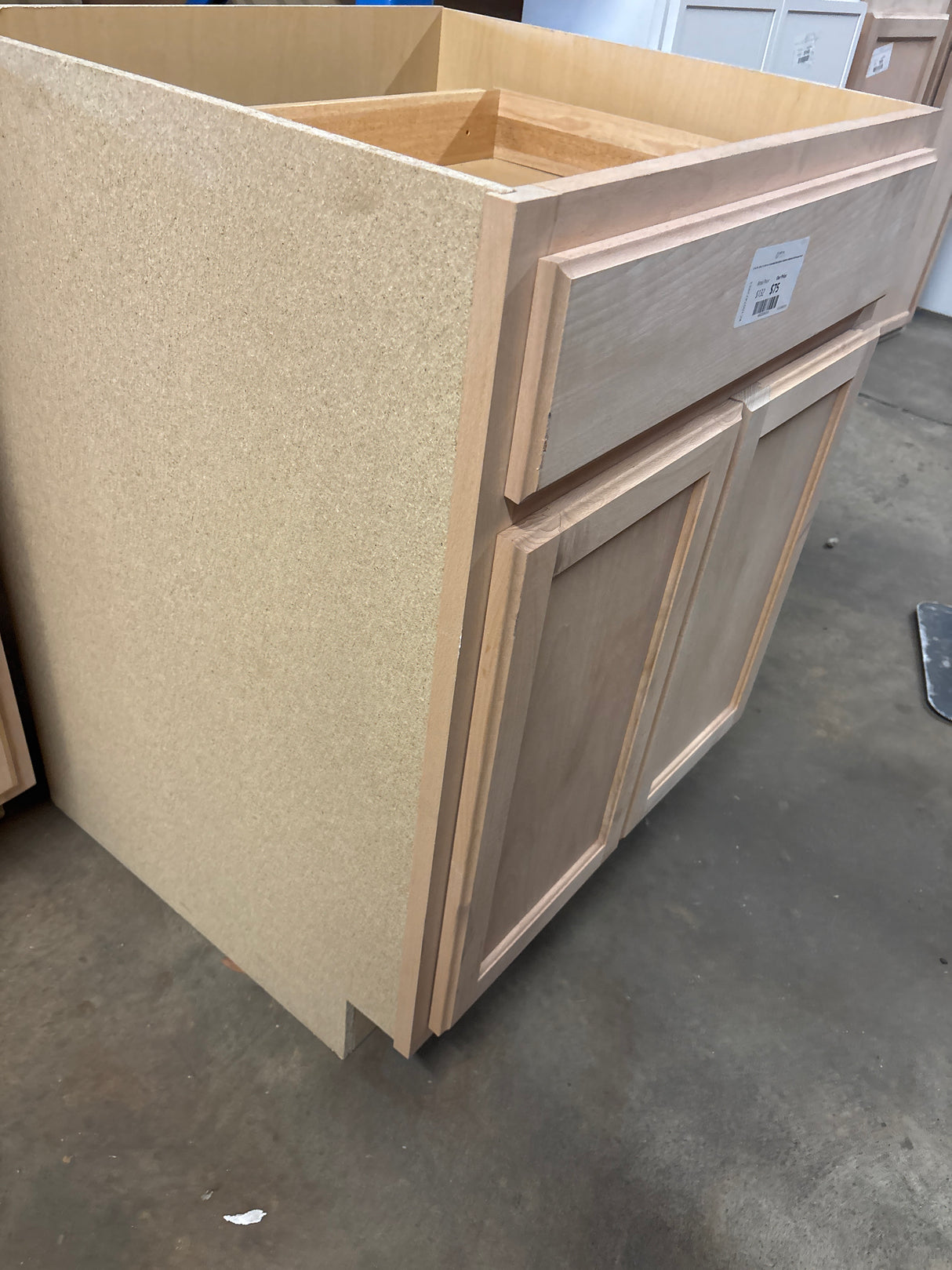 27 in. W x 24 in. D x 34.5 in. H Assembled Base Kitchen Cabinet in Unfinished with Recessed Panel