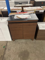 Rydal 30 in. Single Sink Spiced Walnut Bath Vanity with Black Sintered Stone Top (Assembled)