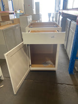 Westfield Feather White Wood Shaker Stock Assembled Base Kitchen Cabinet (21 in. W x 35 in. H x 23.75 in. D)