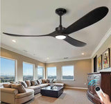 72 in. Indoor/Outdoor Farmhouse Black Ceiling Fans with Light and Remote, 3-Solid Wood Blades, 6-Adjustable Speeds