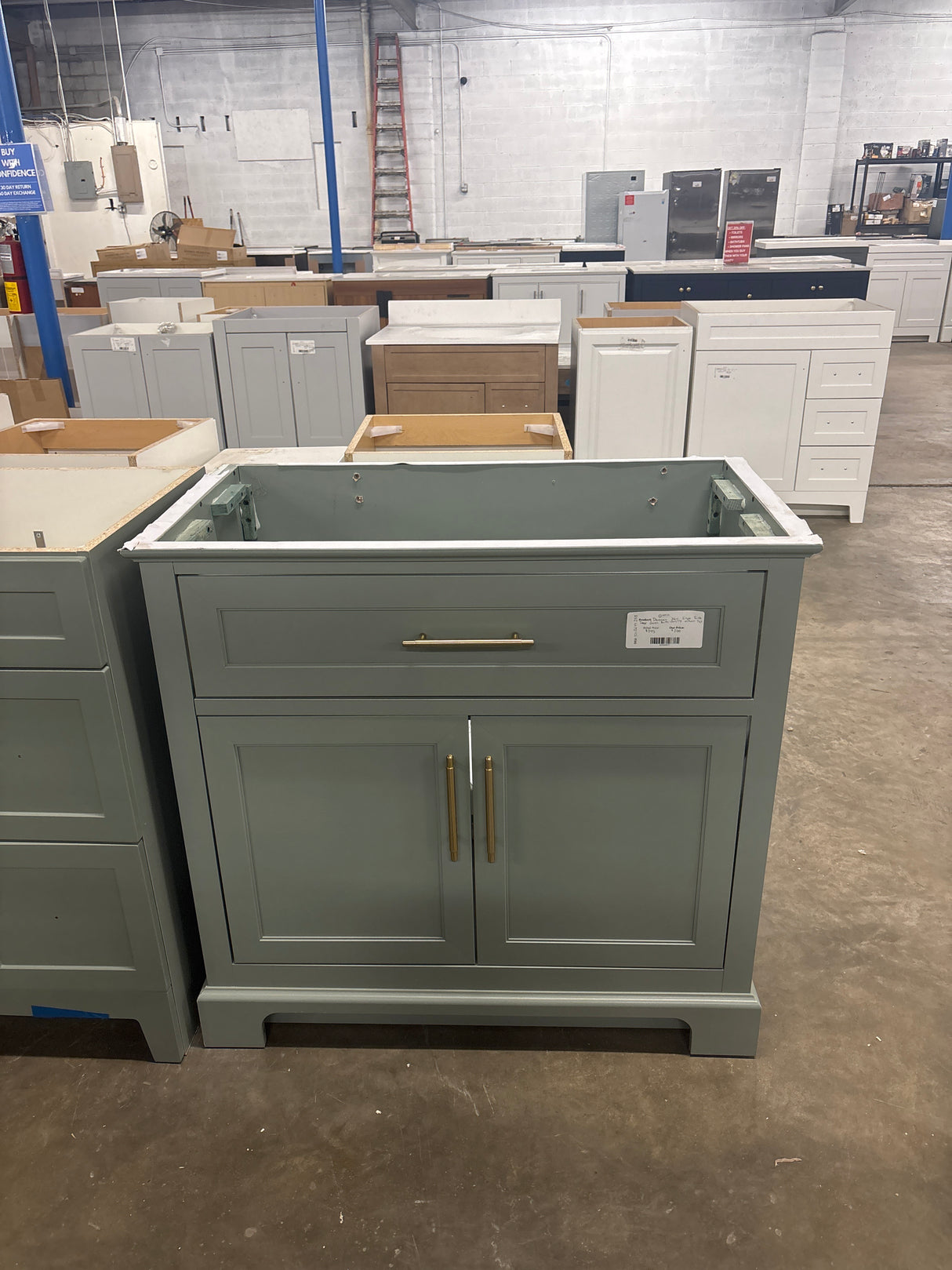 Doveton 36 in. Single Sink Sage Green Bath Vanity without Top (Assembled)