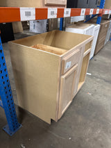 36 in. W x 24 in. D x 34.5 in. H Assembled Blind Corner Base Kitchen Cabinet in Unfinished with Recessed Panel