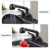 8 in. H x 10.1 in. W x 9.8 in. D Matte Black Utility Sink Faucet, Laundry Room Faucet with Pull Out Sprayer