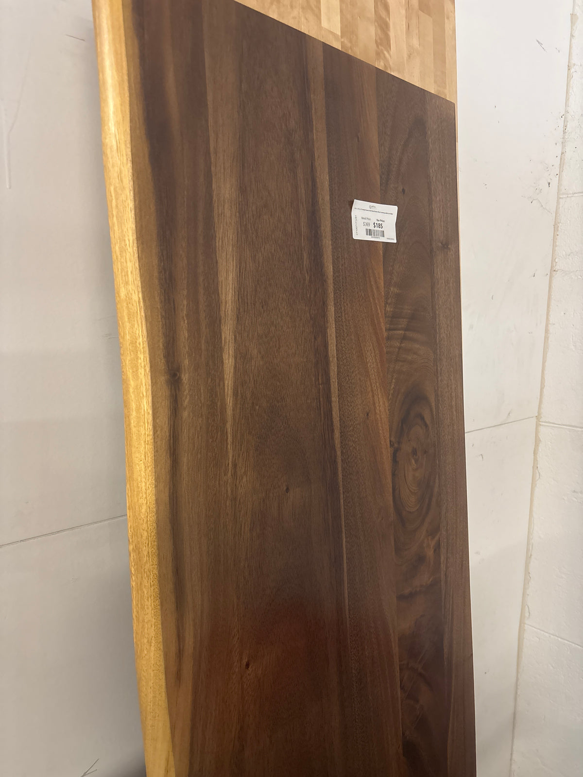 6 ft. L x 25 in. D Finished Saman Solid Wood Butcher Block Countertop With Live Edge