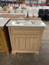 Doveton 30 in. W x 19 in. D x 34.50 in. H Freestanding Vanity in Weathered Tan with White Engineered Stone Top