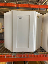 Shaker Satin White Stock Assembled Diagonal Corner Wall Kitchen Cabinet (24 in. x 30 in. x 12 in.)