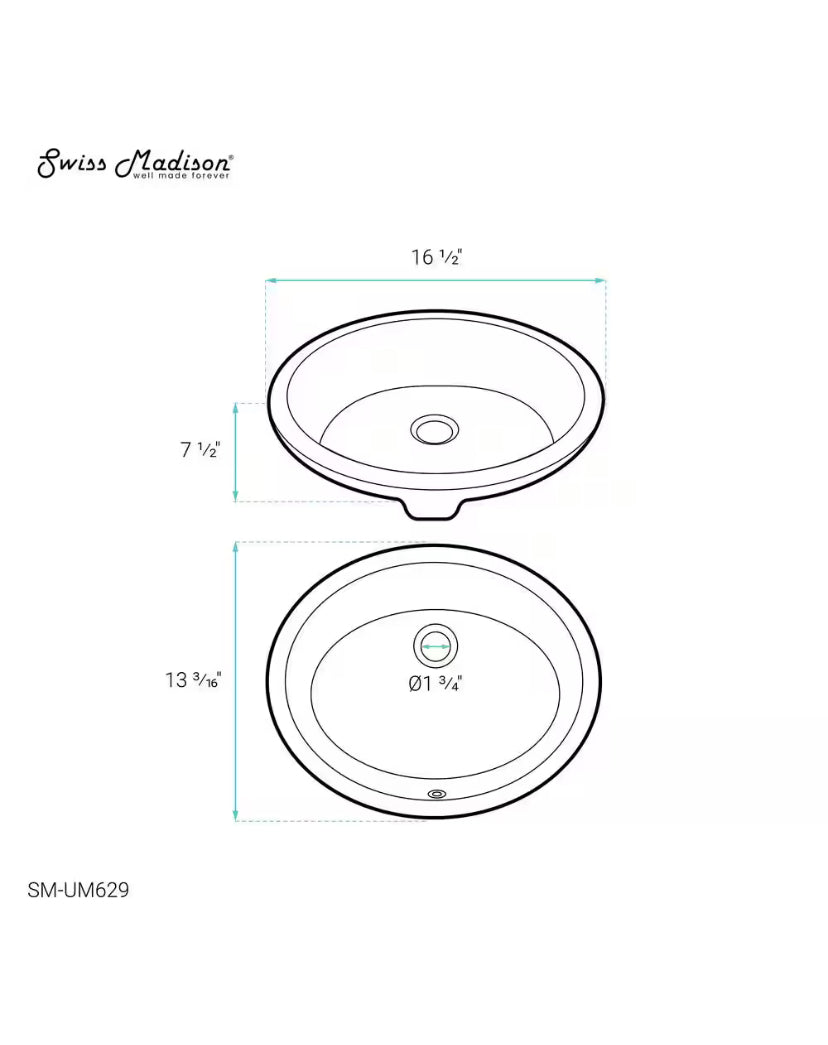 Monaco 16.5 in. Oval Under-Mount Bathroom Sink in White