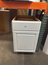 Hampton 24 in. W x 24 in. D x 34.5 in. H Assembled Base Kitchen Cabinet in Satin White with Drawer Glides