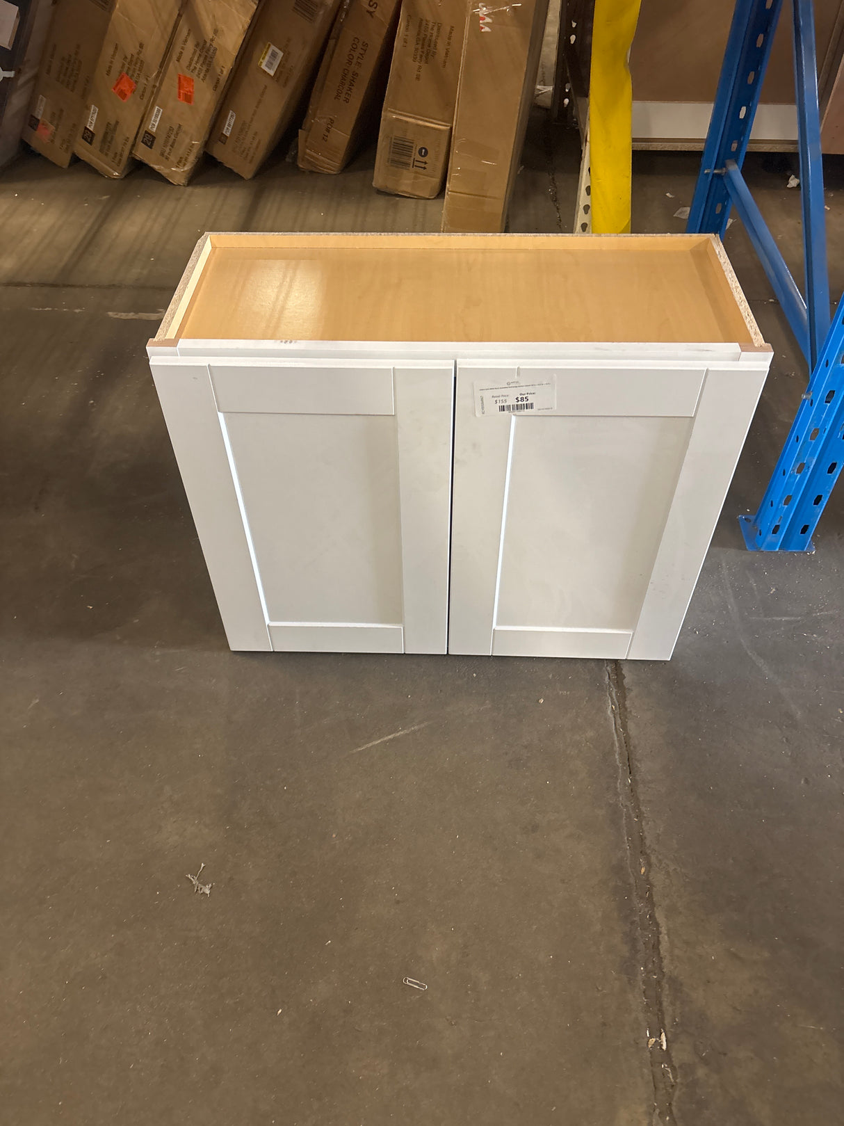 Shaker Satin White Stock Assembled Wall Bridge Kitchen Cabinet (30 in. x 23.5 in. x 12 in.)