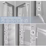 4-Jet Rainfall Shower Tower Shower Panel System with Rainfall Shower Head Shower Wand With LED light in Chrome Nickel