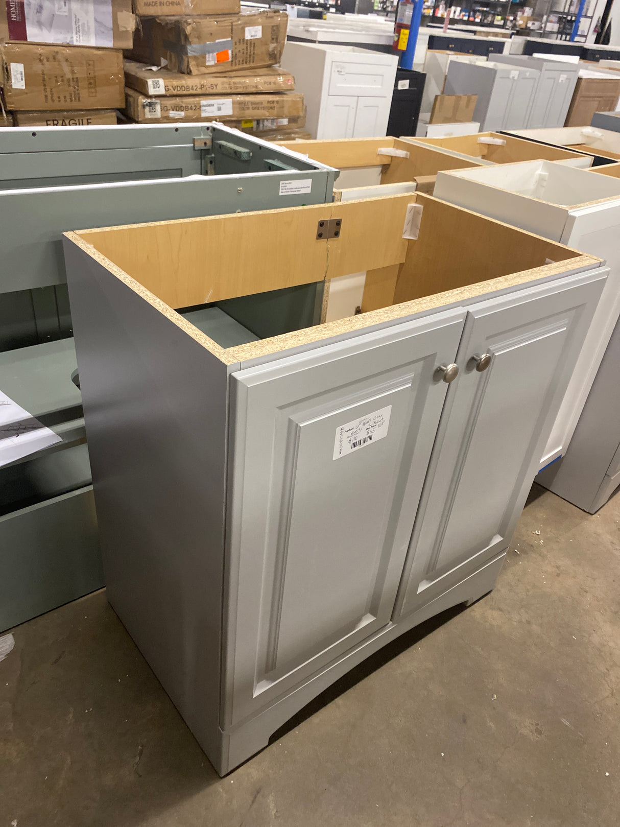 31 in. Single Sink Pearl Gray Bath Vanity Without Top(Assembled)