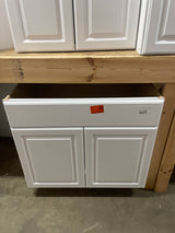 Hampton 36 in. W x 24 in. D x 34.5 in. H Assembled Sink Base Kitchen Cabinet in Satin White