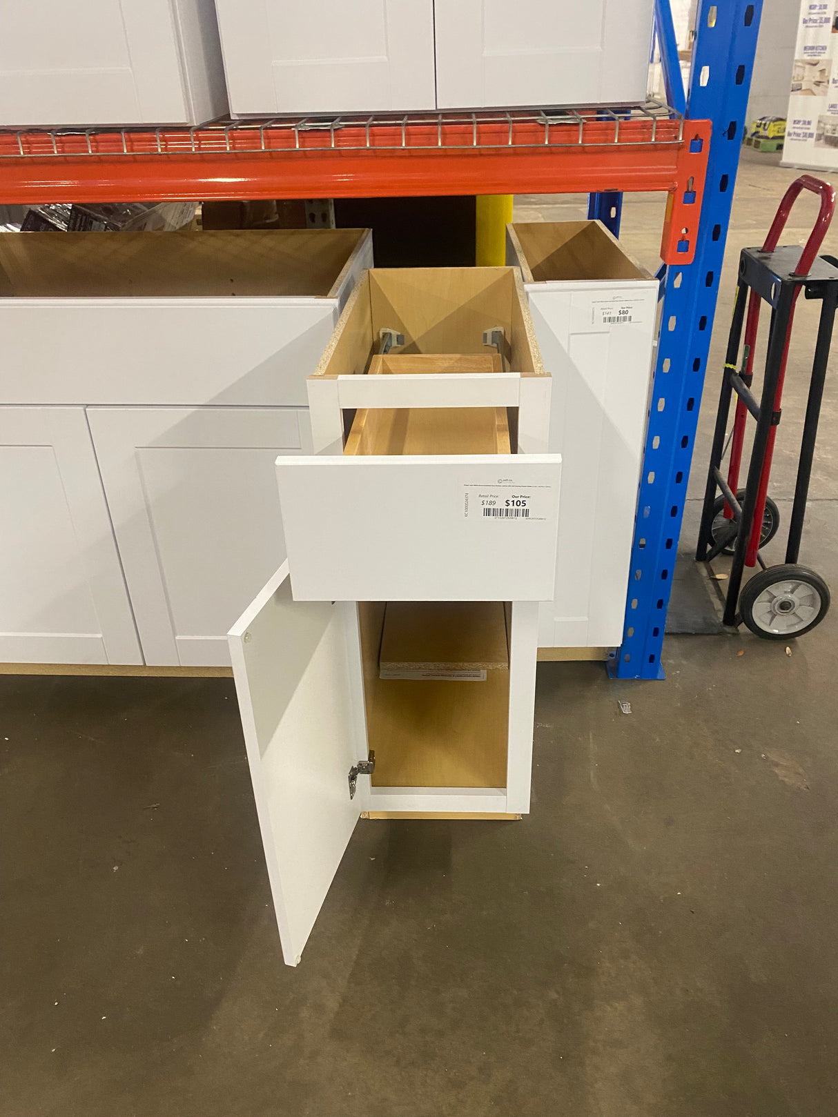 Shaker Satin White Stock Assembled Base Kitchen Cabinet with Ball-Bearing Drawer Glides (12 in. x 34.5 in. x 24 in.)