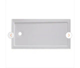 60 in. L x 32 in. W Single Threshold Alcove Shower Pan with Left Drain in White