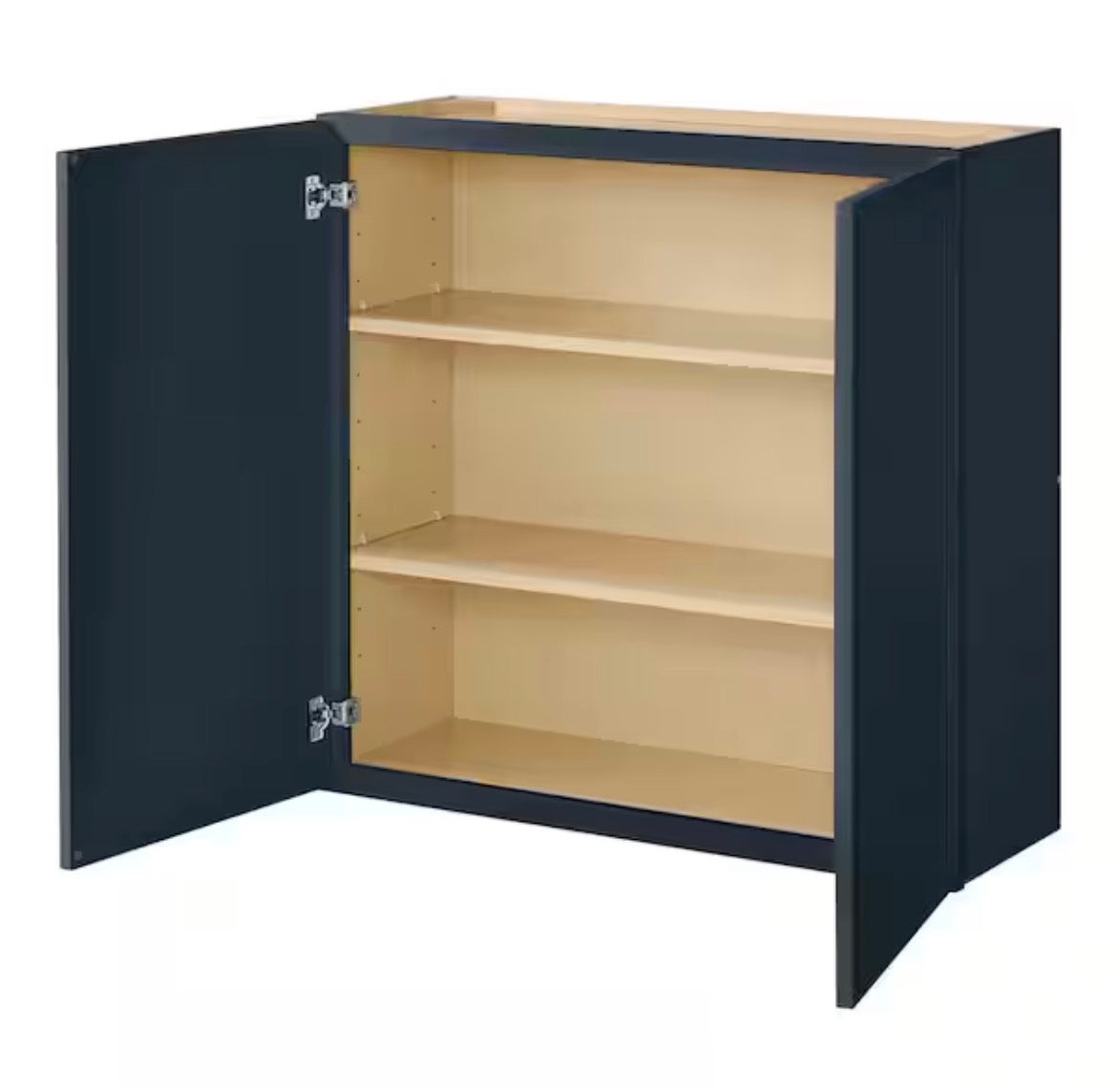 Leyton 36 in. W x 12 in. D x 36 in. H Ready to Assemble Plywood Slim Shaker Wall Kitchen Cabinet in Ink Blue