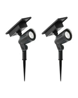 80 Lumens Color Changing Black Integrated LED Outdoor Solar Spotlight with Adjustable Beam; Weather/Rust Resistant