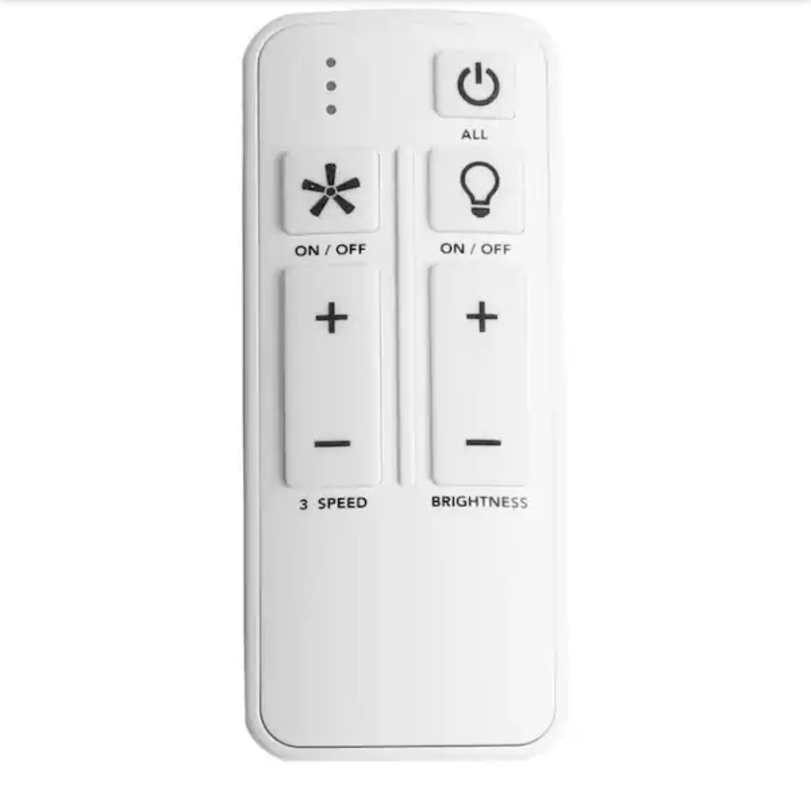 White Universal 3-speed Damp Rated Ceiling Fan Remote Control with Dimmer