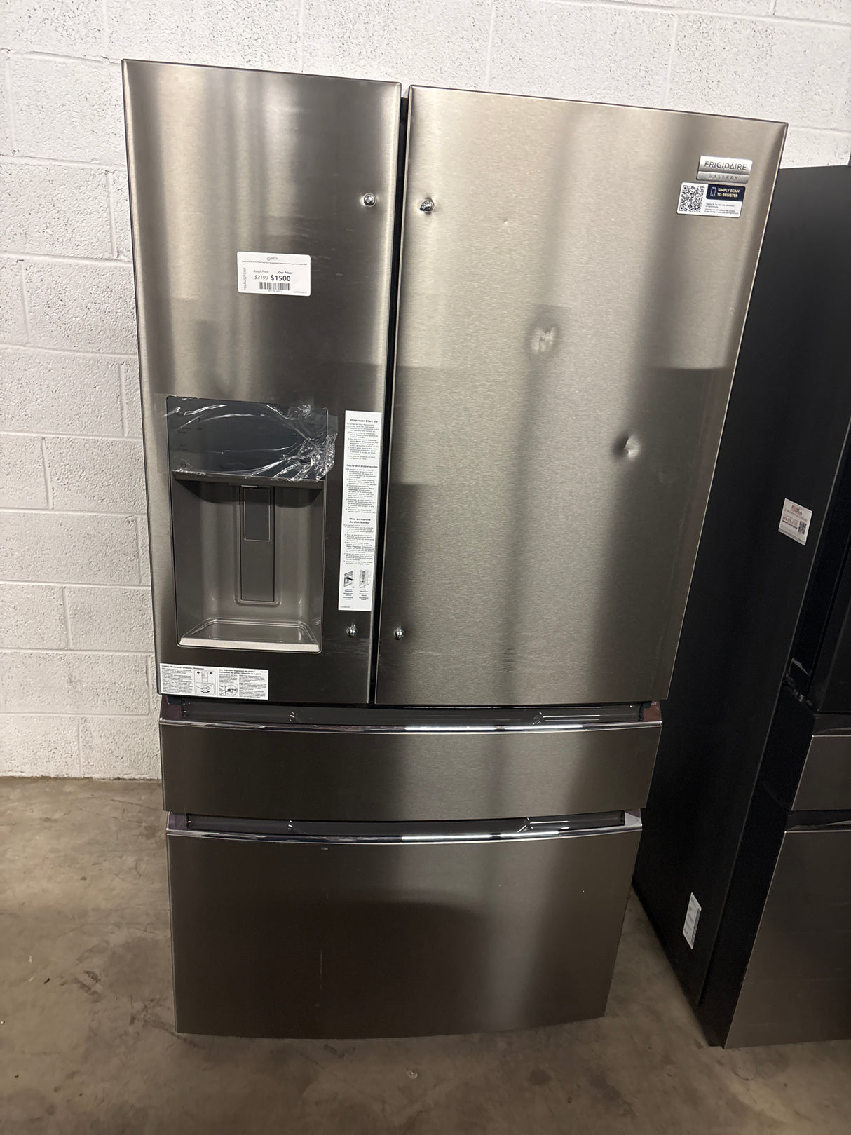 Gallery 36 in. 26.3 cu. ft. 4-Door French Door Standard Depth Refrigerator in Smudge-Proof Stainless Steel