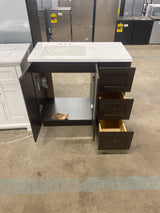 Bannister 37 in. Single Sink Dusk Bath Vanity with White Cultured Marble Top (Assembled)