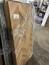 4ft. L x 25 in. D Engineered Finished Oak Chevron Butcher Block Countertop in Brown with Standard Edge
