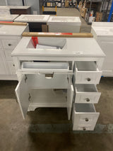 Melpark 36 in. W x 22 in. D x 34.5 in. H Bath Vanity in White with White Cultured Marble Top