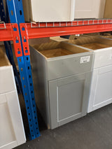 Shaker 18 in. W x 24 in. D x 34.5 in. H Assembled Double Trash Can Base Kitchen Cabinet in Dove Gray