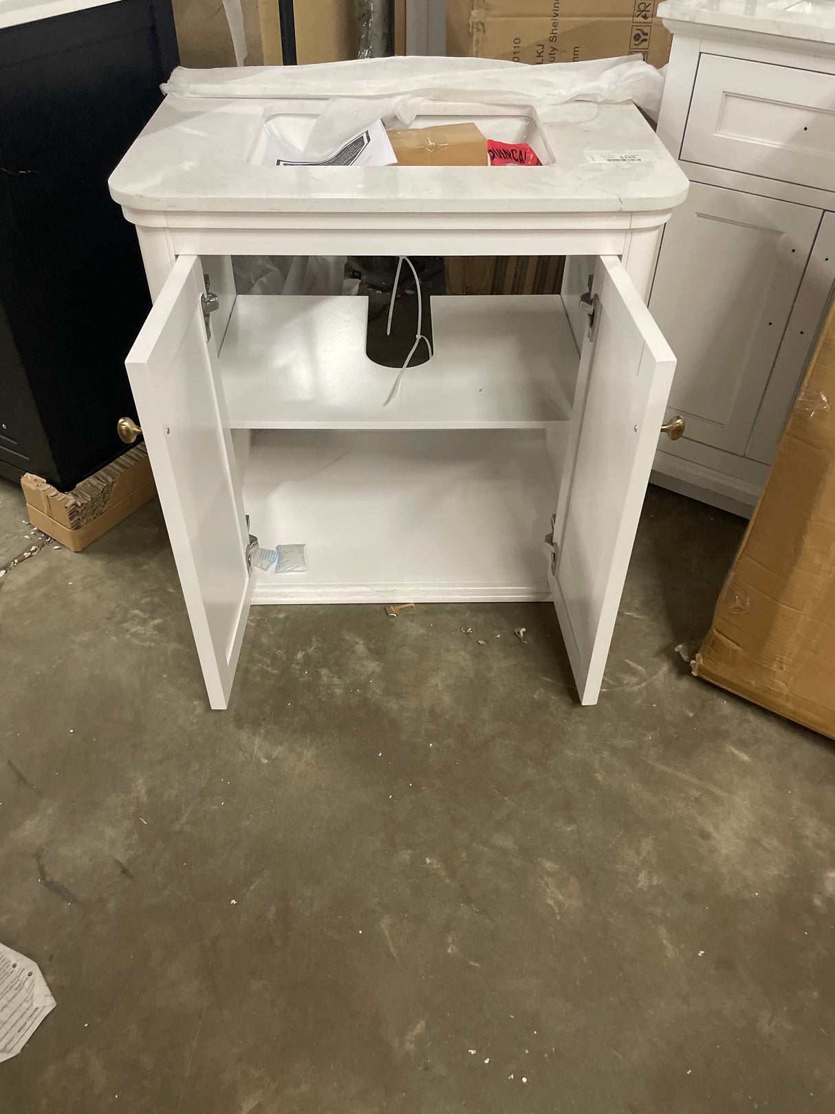 Cliveden 30 in. Single Sink Freestanding Bathroom Vanity in Cameo White with Volakas Engineered Stone Top (Assembled)