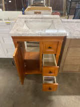 Naples 24 in. W x 21.63 in. D x 34 in. H Bath Vanity Cabinet with Cultured Marble Top in Warm Cinnamon