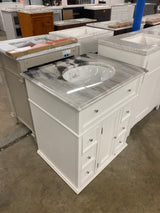 Hampton Harbor 28 in. W x 22 in. D Bath Vanity in White with Epoxied Marble Vanity Top in White