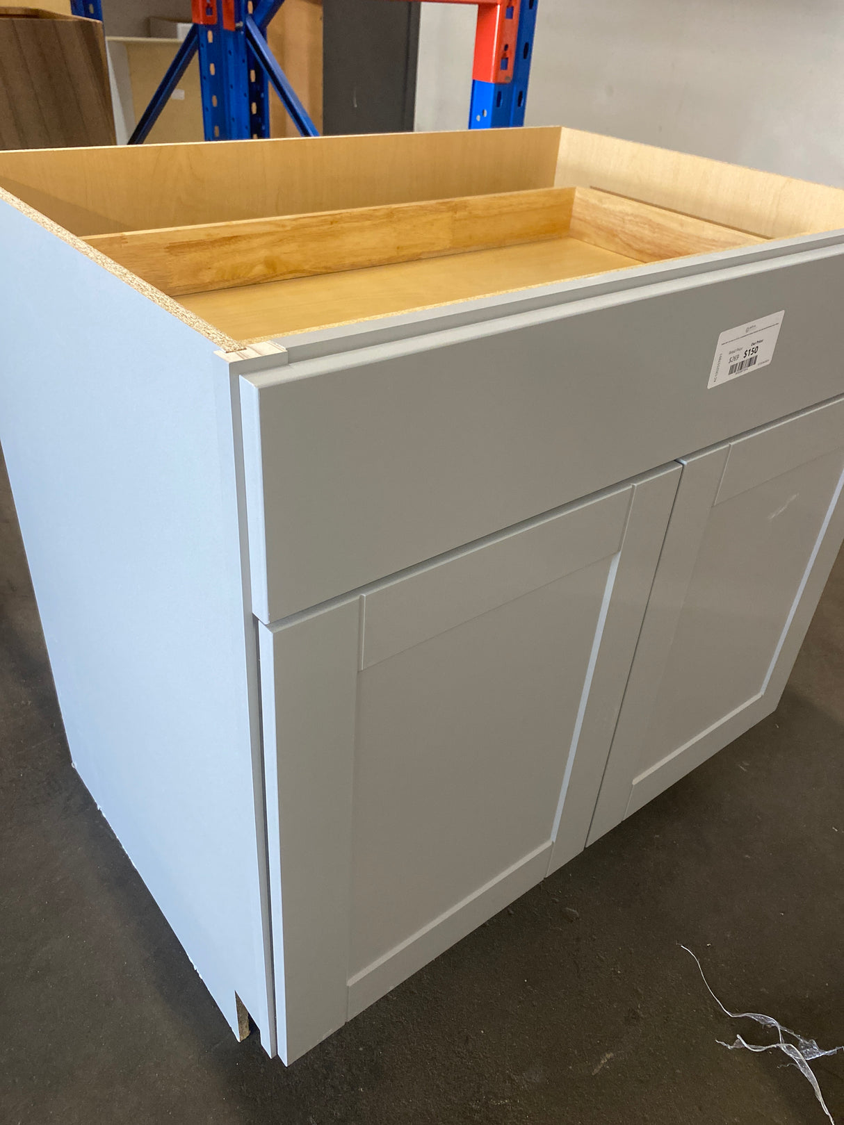 Shaker 36 in. W x 24 in. D x 34.5 in. H Assembled Base Kitchen Cabinet in Dove Gray with Ball-Bearing Drawer Glides