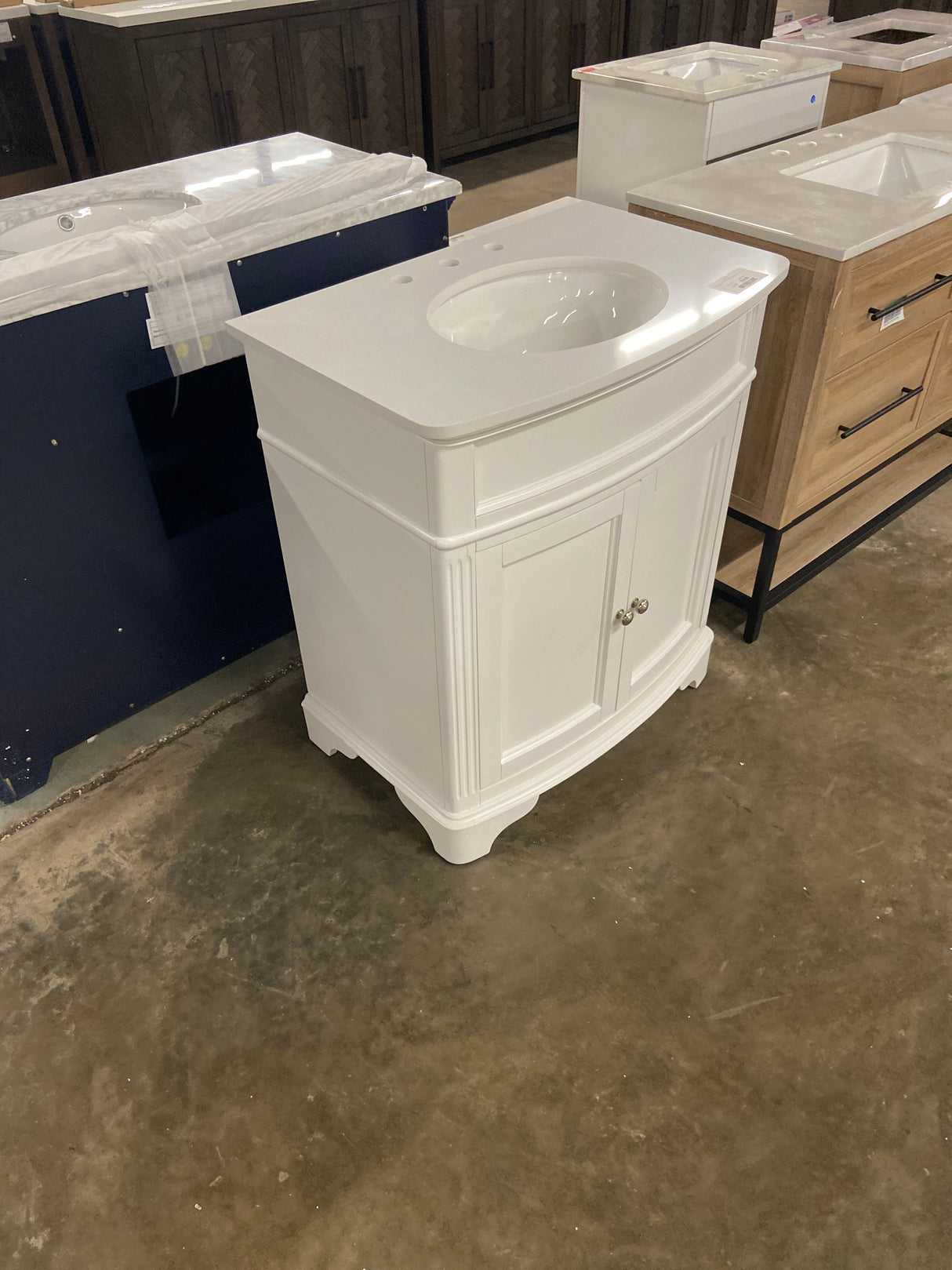 Terryn 31 in. W x 20 in. D x 35 in. H Vanity in White with Engineered White Marble Top and White Sink