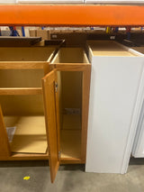 Hampton 9 in. W x 24 in. D x 34.5 in. H Assembled Base Cabinet in Medium Oak