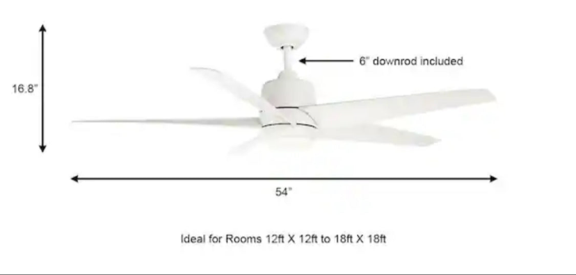 Mena 54 in. White Color Changing Integrated LED Indoor/Outdoor Matte White Ceiling Fan with Light Kit and Remote Control