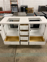 StarrySky 60 in. Undermount Double Sink Freestanding Bath Vanity in White with Engineered Stone Top