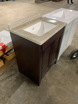 Delridge 24 in. W x 19 in. D x 35 in. H Single Sink Bath Vanity in Chocolate with Caramel Cultured Marble Top