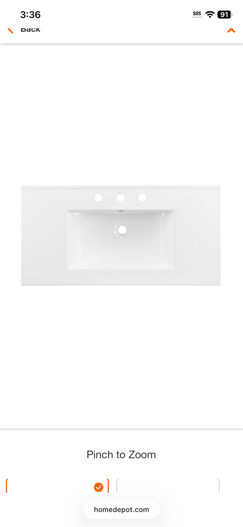 Cayman 36 in. Bathroom Sink in White