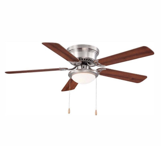 Hugger 52 in. LED Indoor Brushed Nickel Ceiling Fan with Light Kit