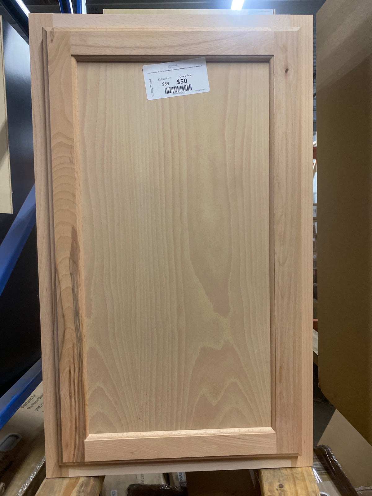 Hampton 18 in. W x 12 in. D x 30 in. H Assembled Wall Kitchen Cabinet in Unfinished