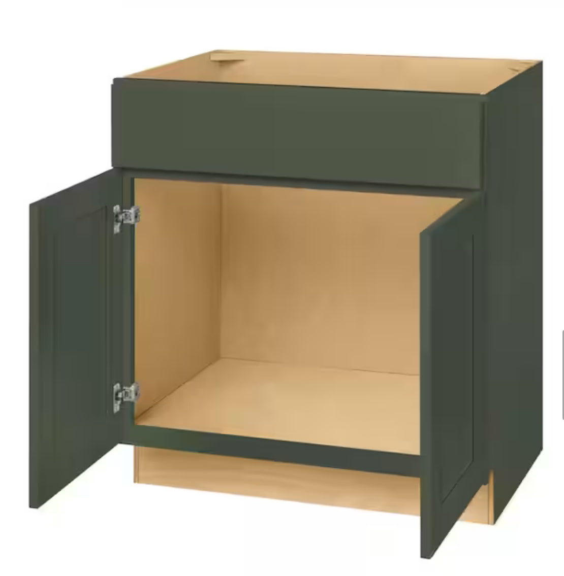 Avondale 30 in. W x 21 in. D x 34.5 in. H Ready to Assemble Plywood Shaker Sink Base Bath Cabinet in Fern Green