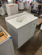 Bannister 31 in. W x 19 in. D x 35 in. H Single Sink Bath Vanity in Pearl Gray with manufactured stone top