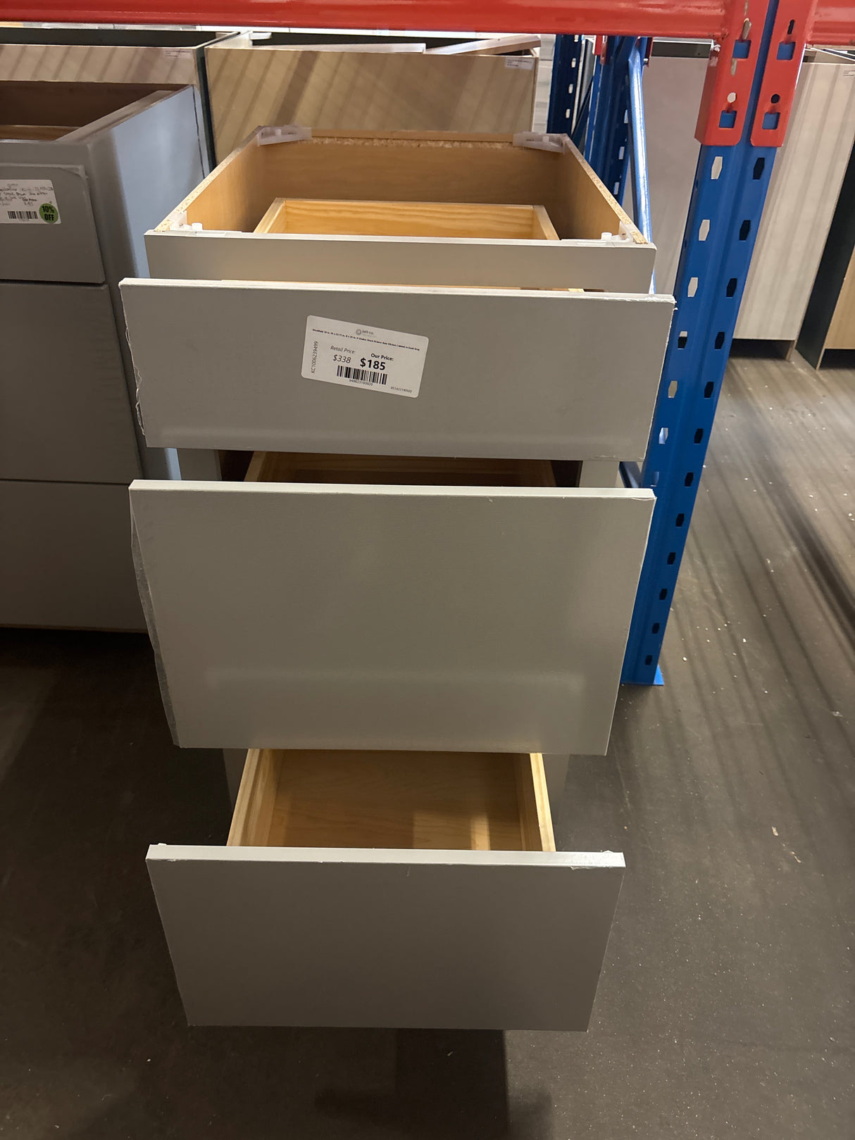 Westfield 18 in. W x 23.75 in. D x 35 in. H Shaker Stock Drawer Base Kitchen Cabinet in Dusk Gray